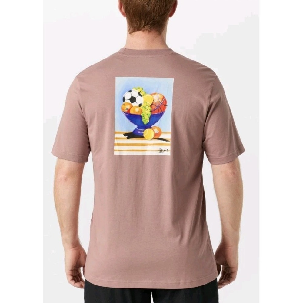 NWT Adidas T-Shirt Men Sz S Black Novelty Fruit Bowl Short Sleeve Pink UO Top